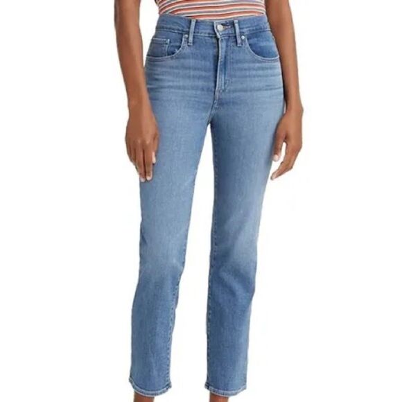NEW Levi’s 724 High Rise Slim Straight Cropped Jeans - Picture 1 of 10